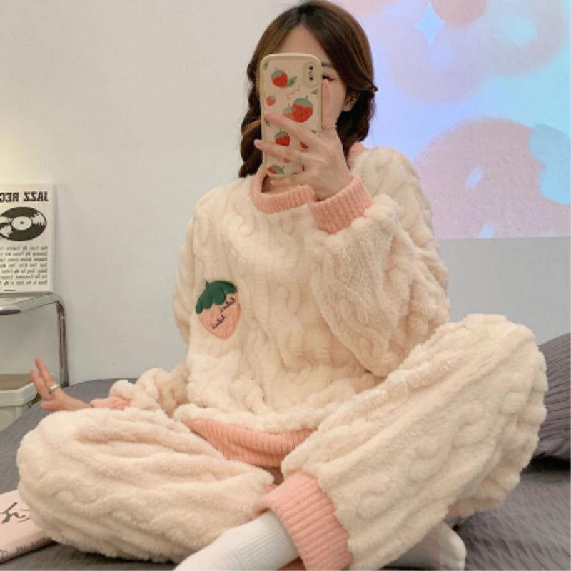 women in pajama winter wear