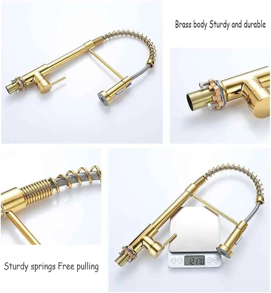 Parts of 360° Rotation Hot and Cold Kitchen Sink Mixer Tap.