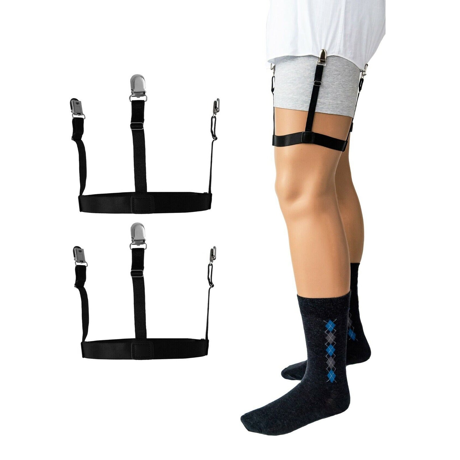 men with Mens Shirt Stays Garters