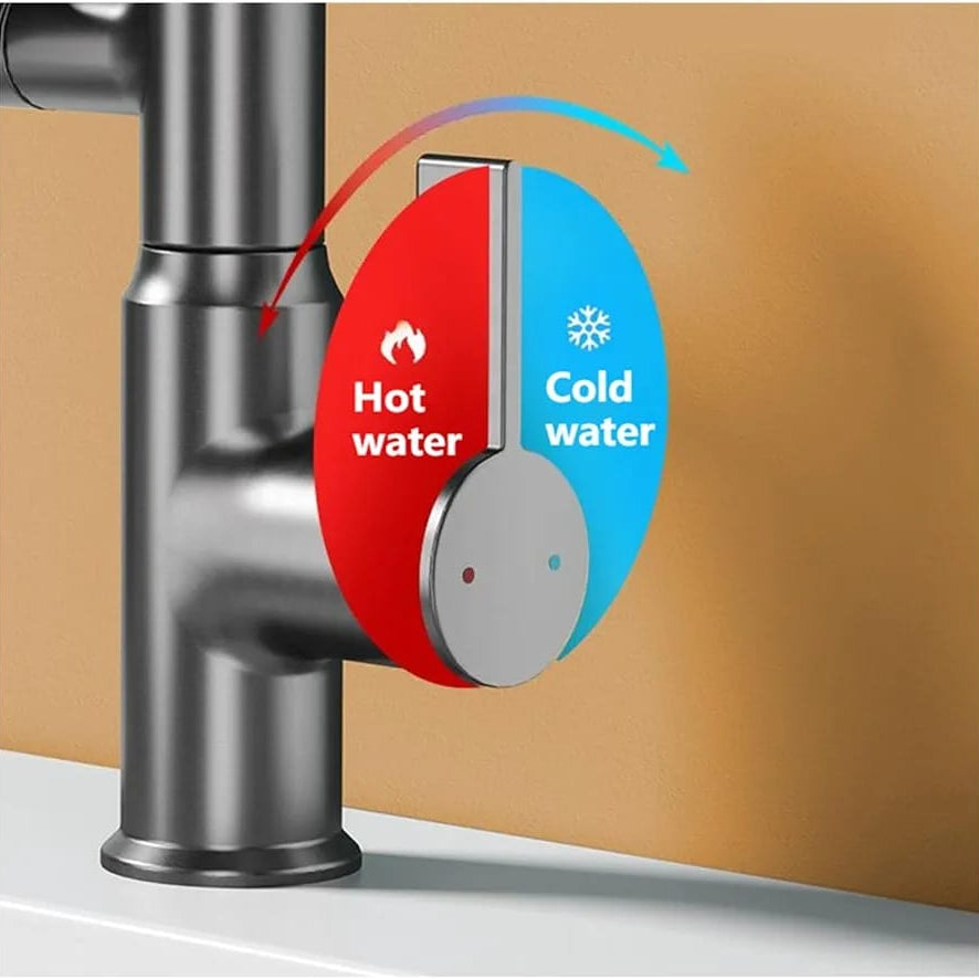 Hot and Cold Water Supply Technology of Digital Display LED Basin Faucet.