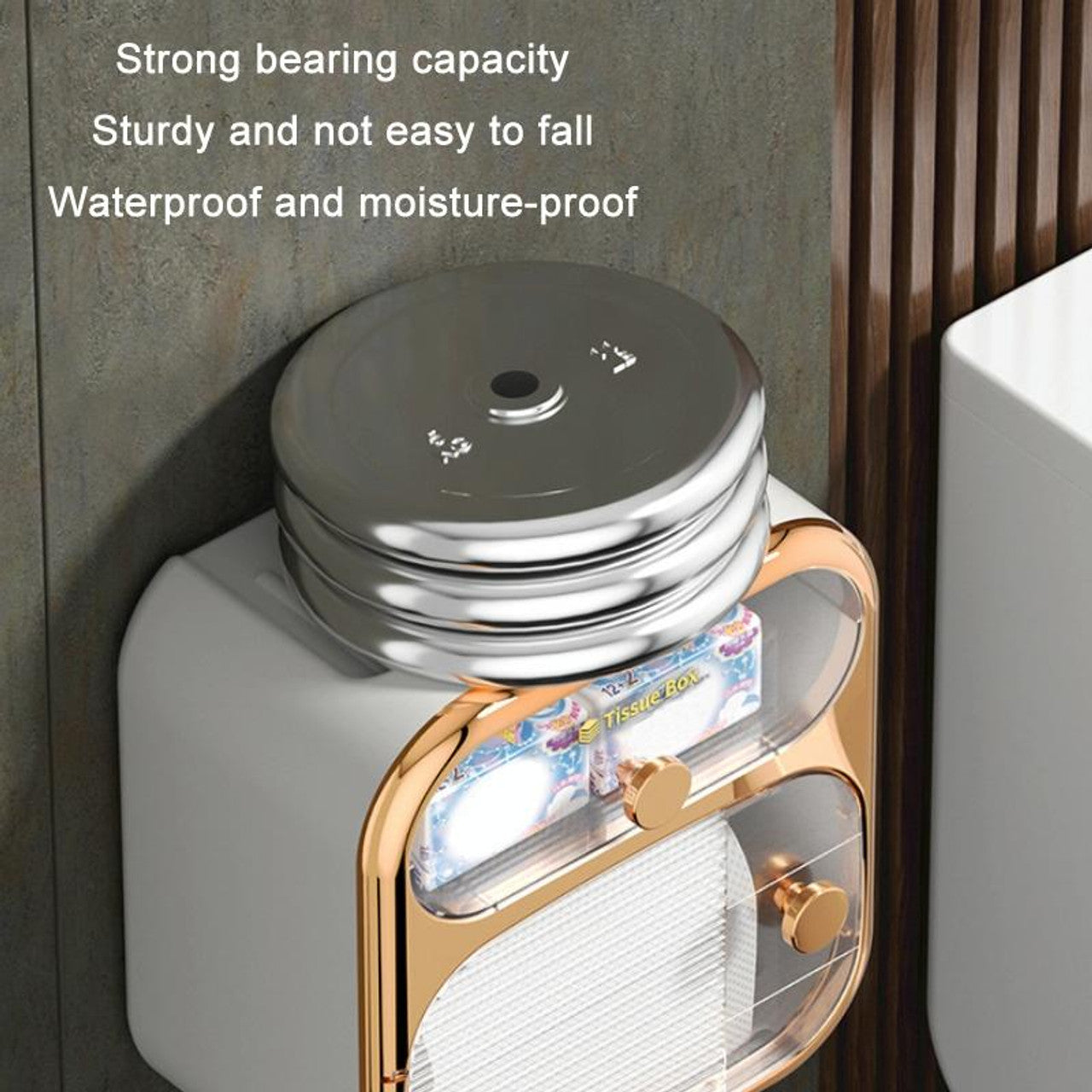 Wall Mounted Tissue Holder with Storage Box