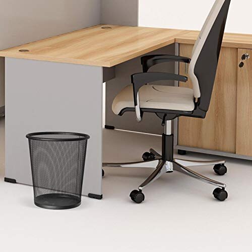 Round Metal Mesh Garbage Waste Basket - Mesh Wastebasket Bin for Home or Office