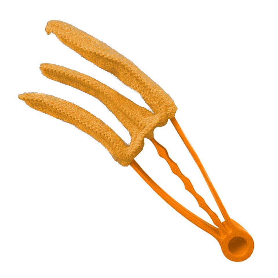 orange Microfiber Window Blinds Brush