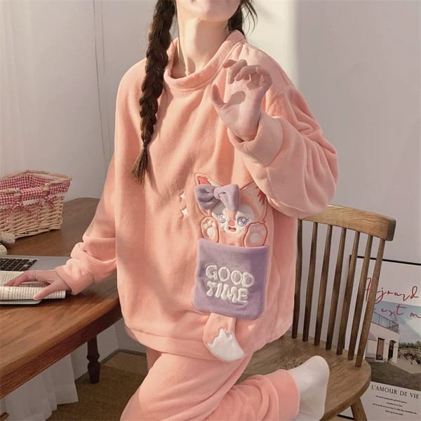 women in pajama winter wear