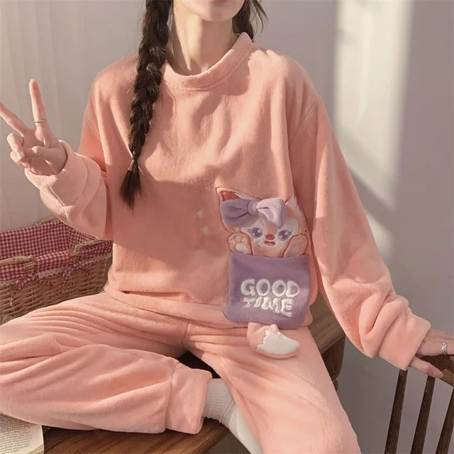 women in pajama winter wear