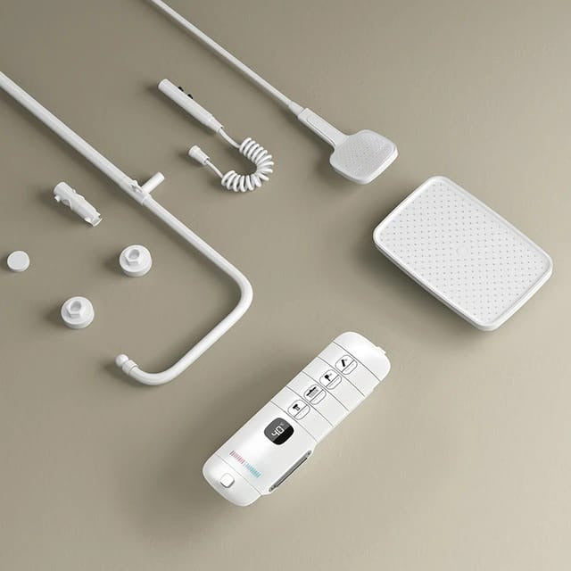 Parts of Digital Display Rain Shower Set.