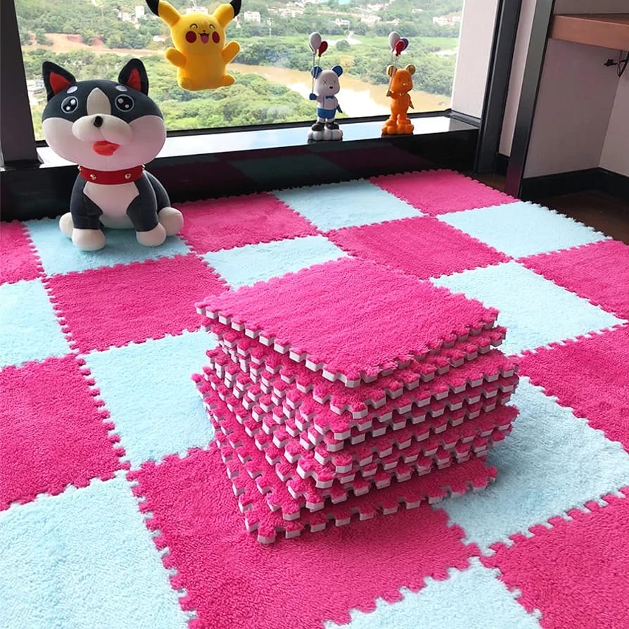 Rose Carpet Tile Floor Mat.