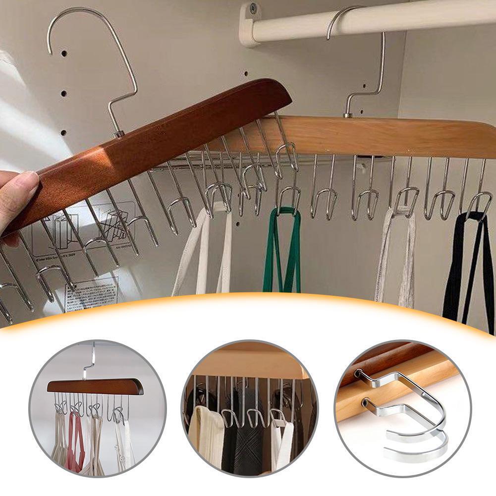A rack with clothes hanging on 8 hooks non-slip hanger, perfect for organizing your wardrobe.