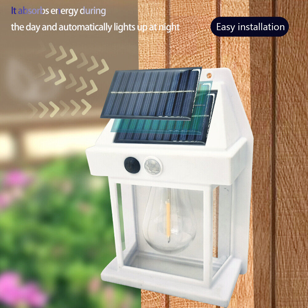 Solar LED Outdoor Wall Lamp, IP65 Waterproof Vintage Style Solar Yard Lamp