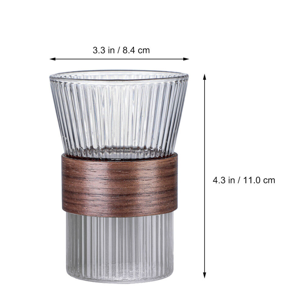 Wide Mouth Glass Coffee Mug with its size