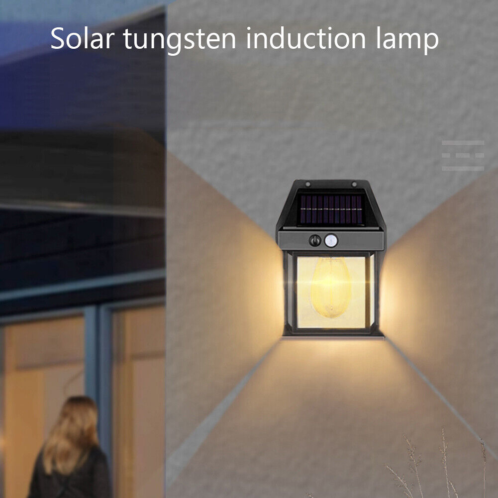 Solar LED Outdoor Wall Lamp, IP65 Waterproof Vintage Style Solar Yard Lamp