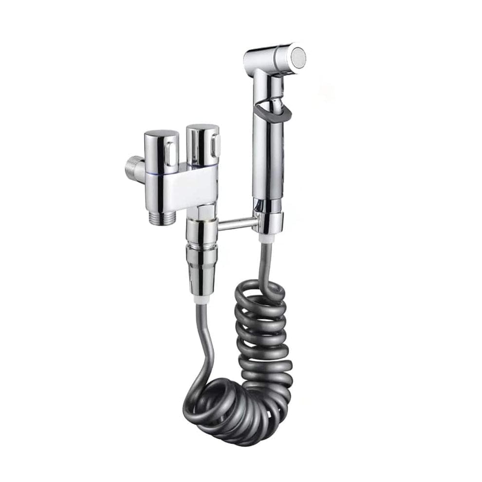 Handheld Bidet Sprayer for Toilet in Silver Color.
