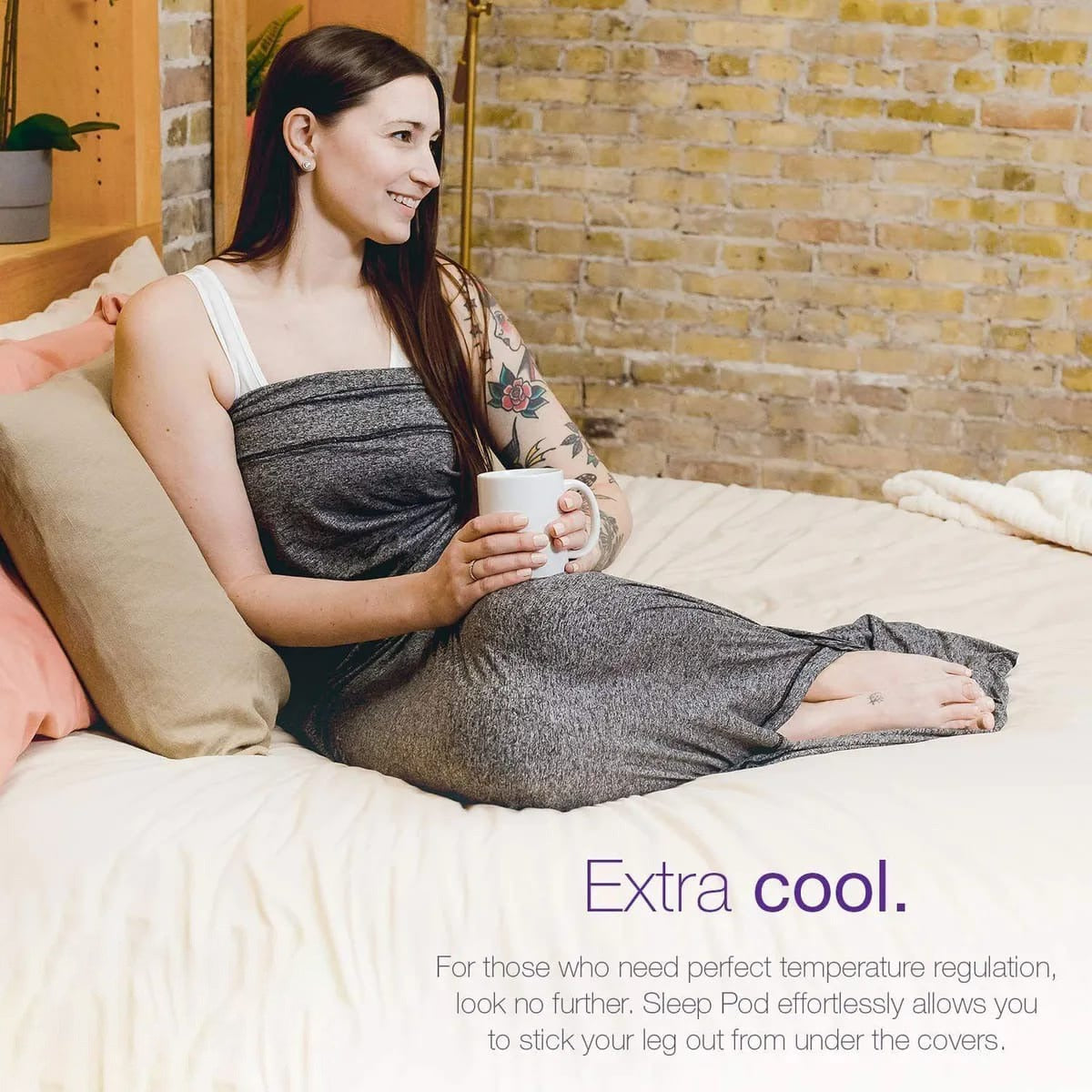 A Women With Hooded Sleep Pod.