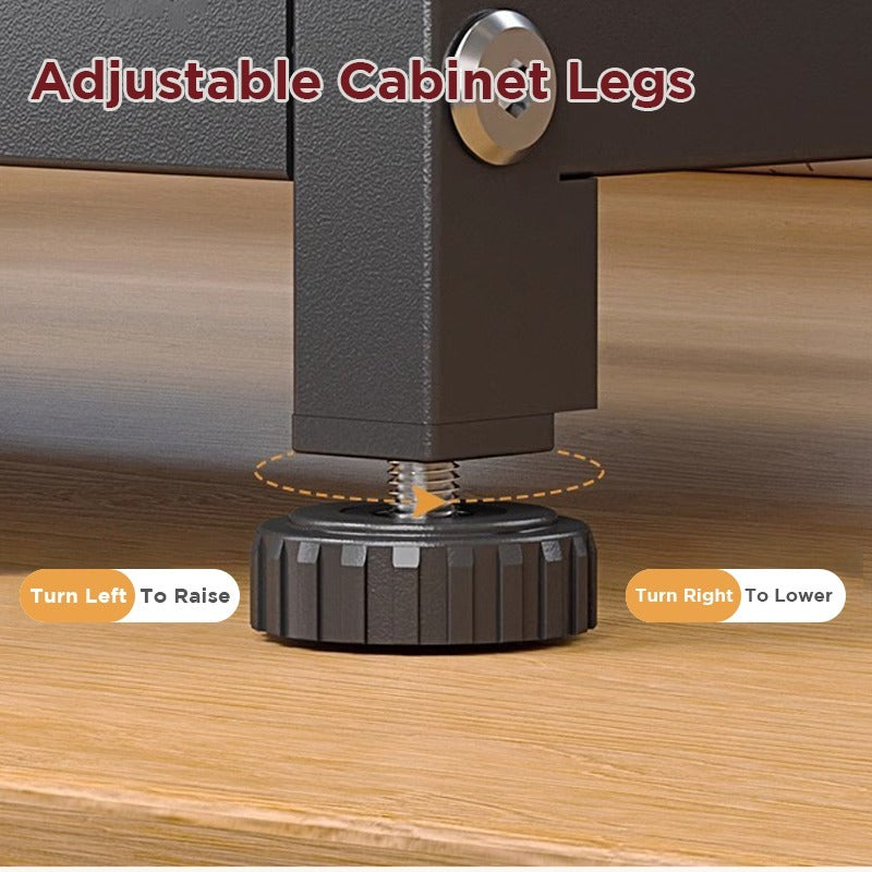 Kitchen Storage Rack Cabinet - Countertop Cutlery and Dish Organizer with Drawer for Utensils, and Cookware