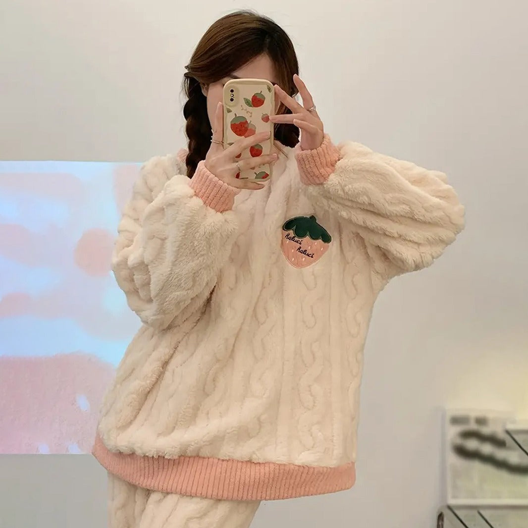 women in pajama winter wear