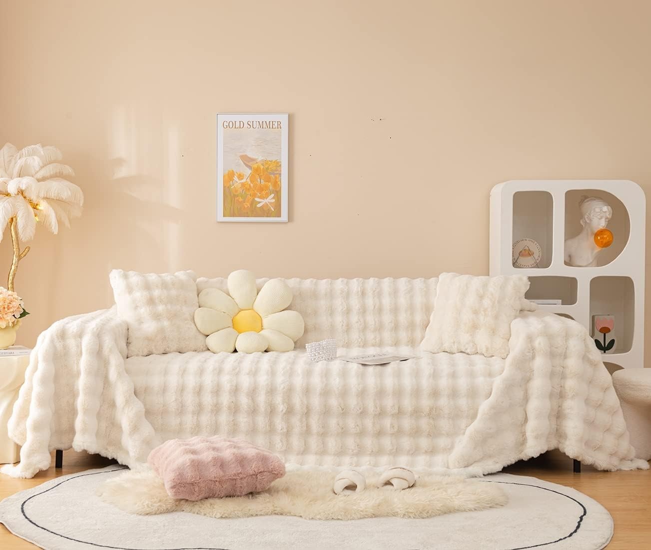 Faux fur couch cover