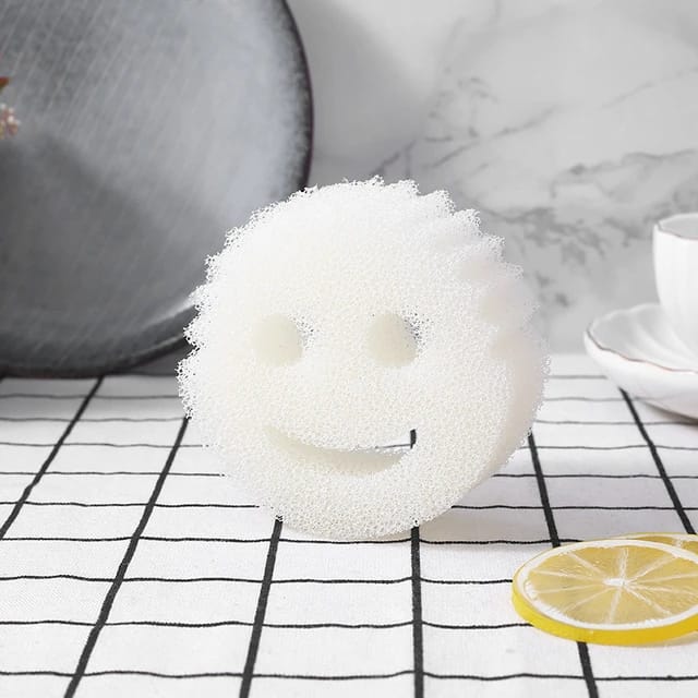 White Smiley Face Kitchen Scrubber.