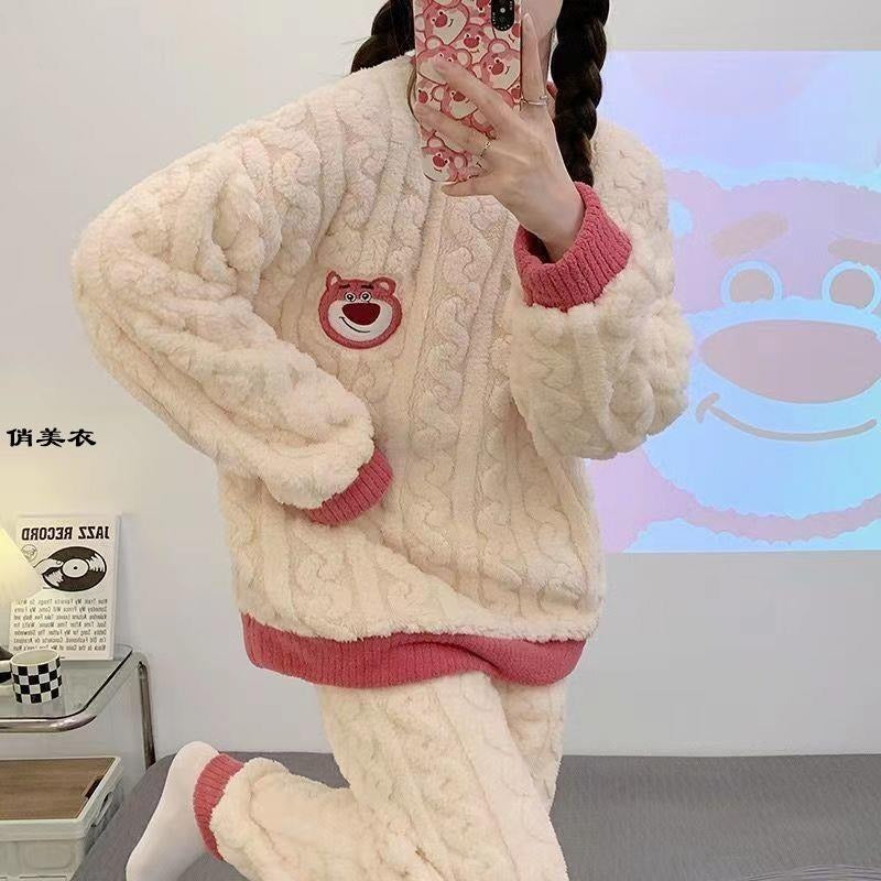 women in pajama winter wear