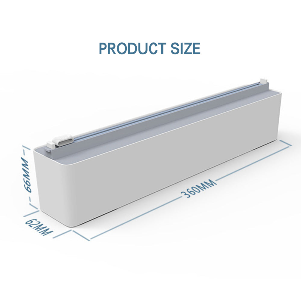 Wall Mount Instant Plastic Wrap Dispenser with Slide Cutter with its size