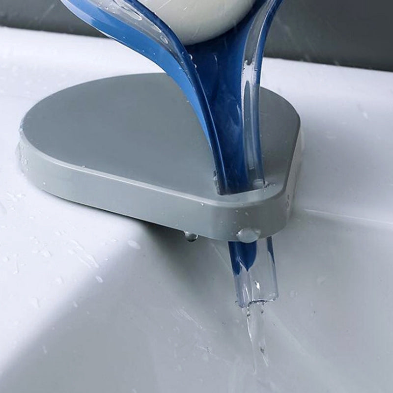 حامل صابون ذاتي التصريف على شكل ورقة شجر