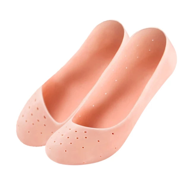Soft Silicone Heels Protector Anti Crack Foot Spa Socks (1 Pair)