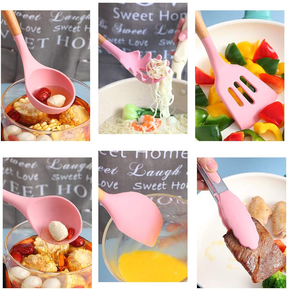 12 Pcs Non Stick Silicone Kitchen Utensils Cooking Tools Set