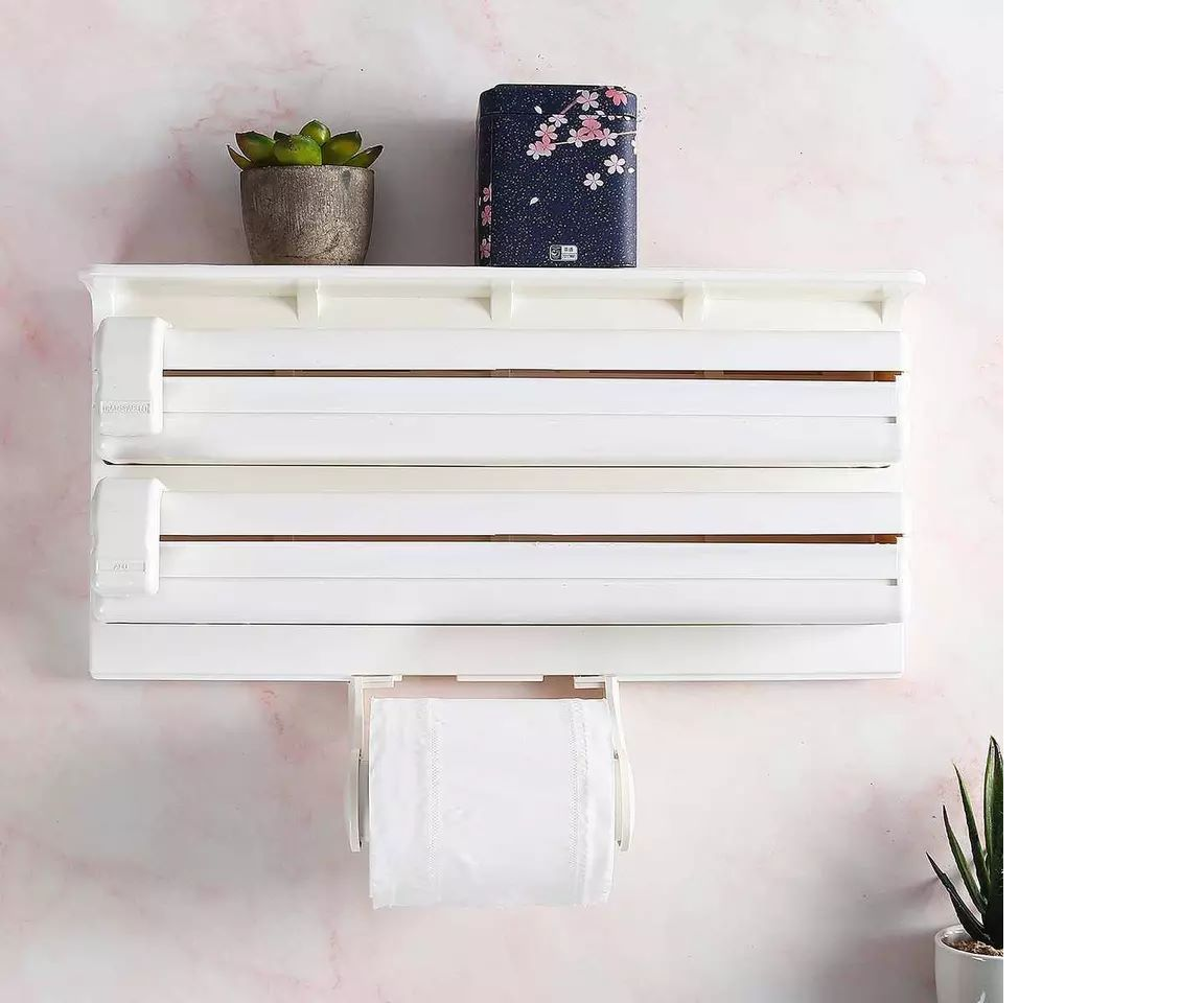 Triple Paper Dispenser Cling Film Wrap, Aluminium Foil and Kitchen Roll