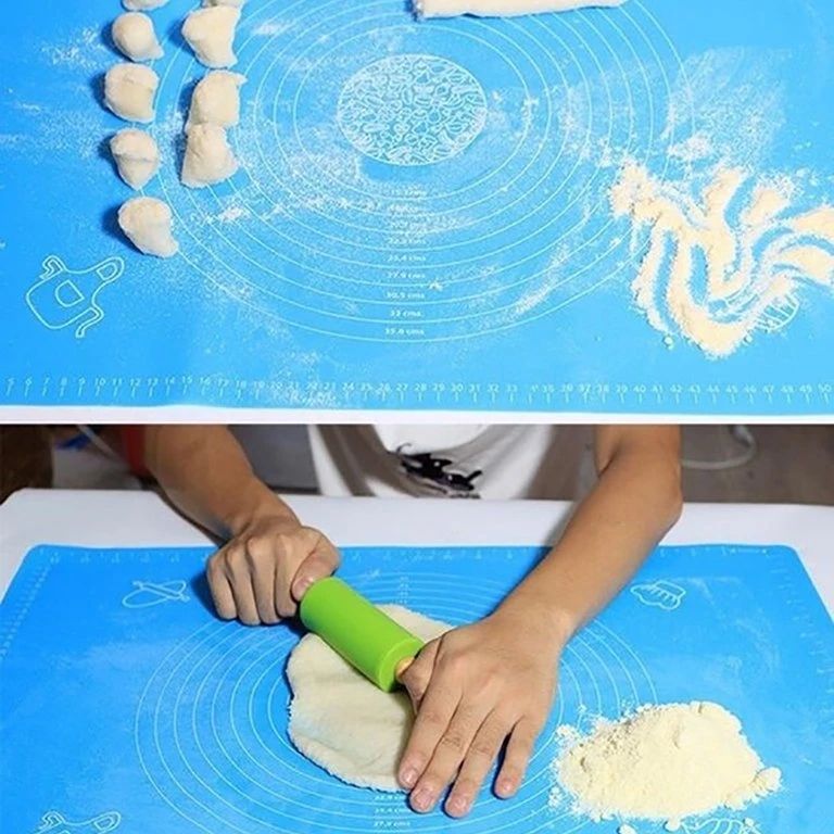 Someone making food with the help of a Non-stick Silicone Dough Mat