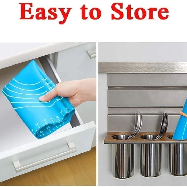 Someone storing a Non-stick Silicone Dough Mat