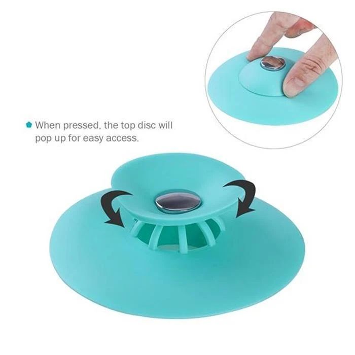 Someone is holding a Silicone Sink Hair Strainer for a basin