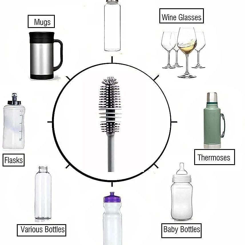 Silicone Corner Brush for Bottle with different uses