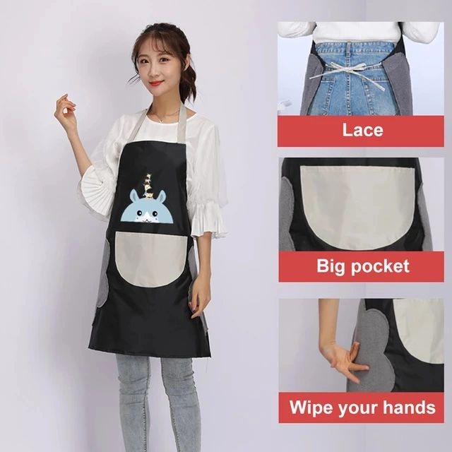 Different features of the wipeable apron for the kitchen