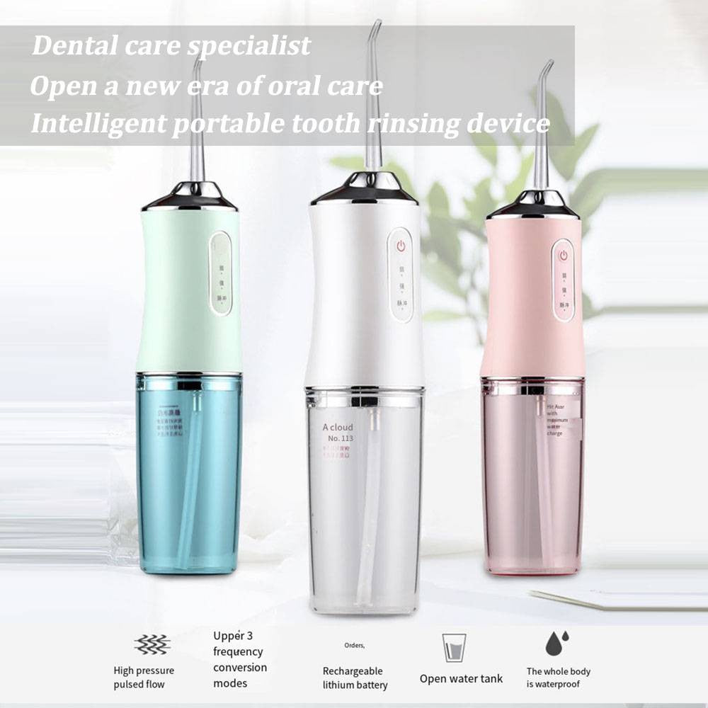 مضخة ماء للفم قابلة للشحن بسعة 220 مل وتحتوي على 3 أوضاع تنظيف