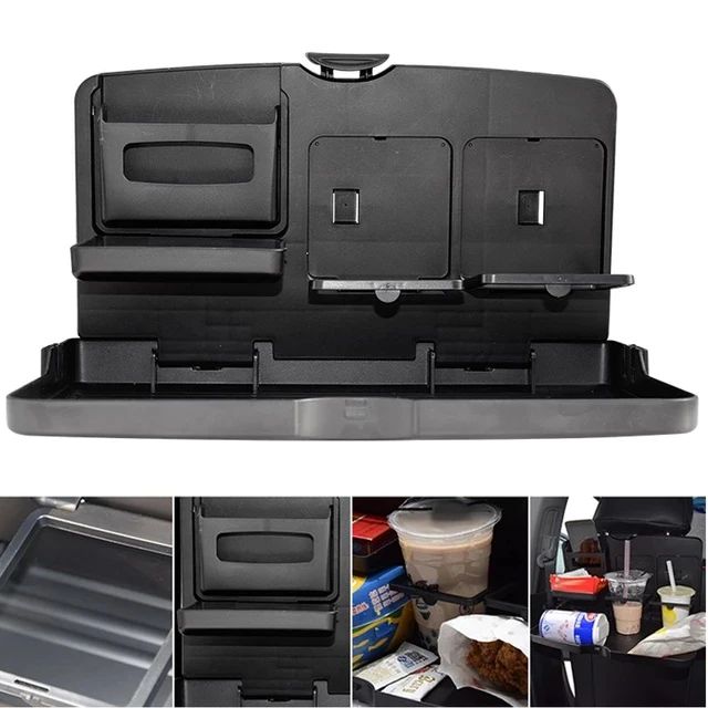 Multi-Functional Portable Foldable Car Seat Dining Tray in black color