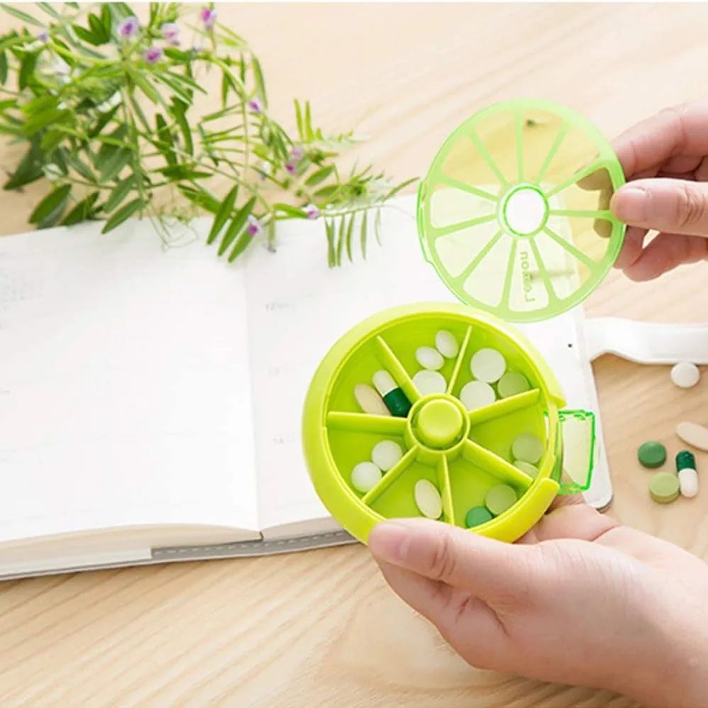 Portable Rotating Travel 7 Day Weekly Pill/Tablets Medicine Dispenser Organizer