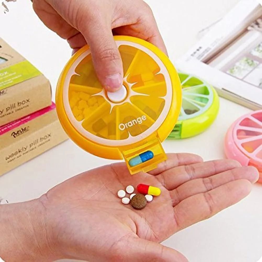 Portable Rotating Travel 7 Day Weekly Pill/Tablets Medicine Dispenser Organizer