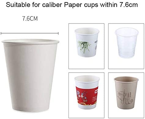 A selection of paper cups in various sizes and designs, suitable for use with the Disposable Wall Mount Paper Cup Dispenser.