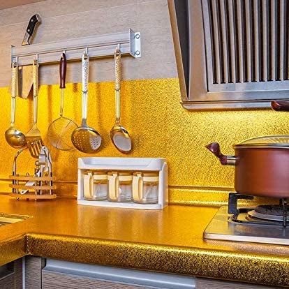 Sticking the kitchen with waterproof, oil-proof aluminum foil sticker self-adhesive wallpaper