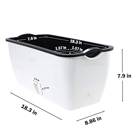 وعاء زراعي ذاتي الري، بنظام طبقتين للزهور مع مؤشر مائي مرئي