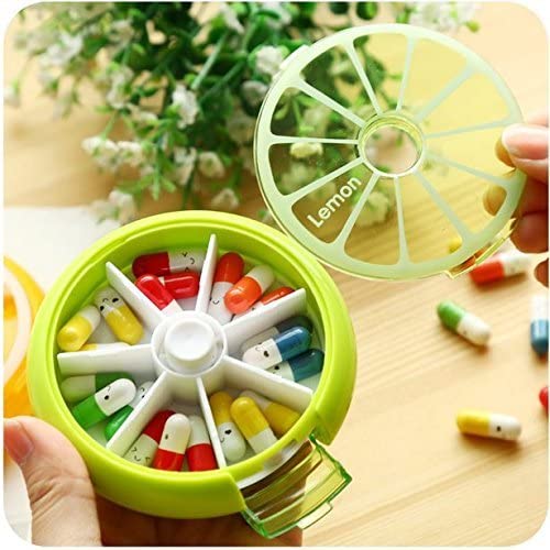 Portable Rotating Travel 7 Day Weekly Pill/Tablets Medicine Dispenser Organizer