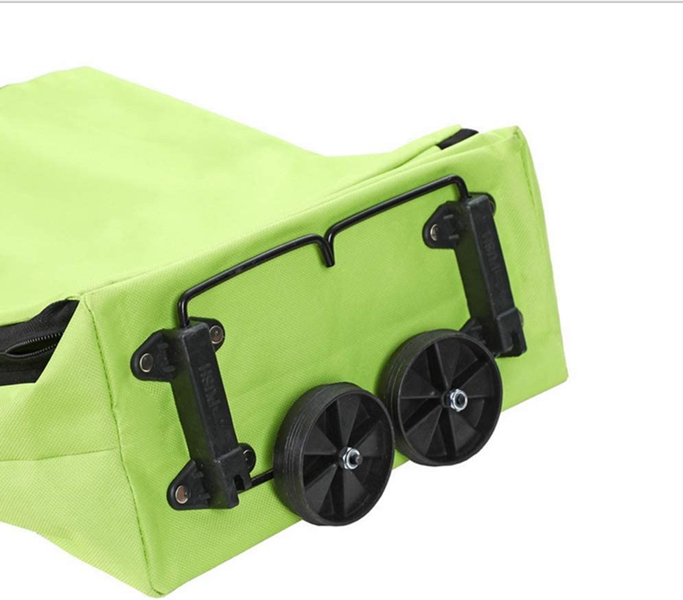 back side of Foldable Shopping Cart Trolley Bag with Wheels