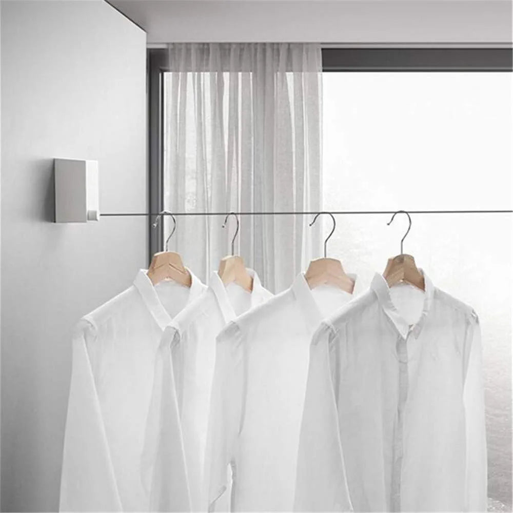 Retractable Wire Indoor and Outdoor Clothes Wall Hanger