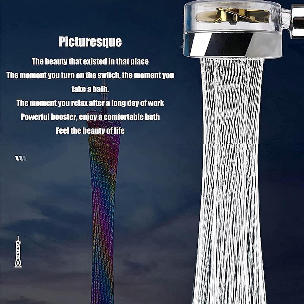 360° Rotating Pressure Adjustable Shower Head with Water Filter