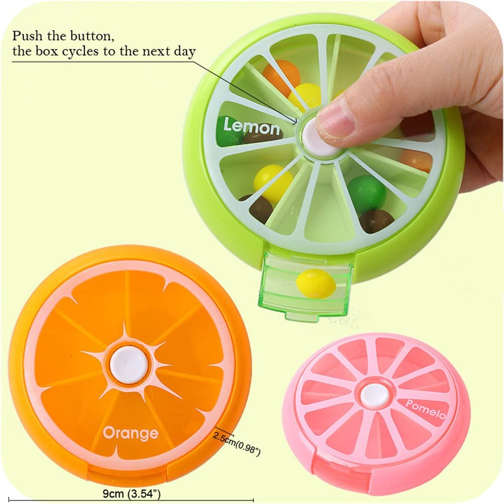 Portable Rotating Travel 7 Day Weekly Pill/Tablets Medicine Dispenser Organizer