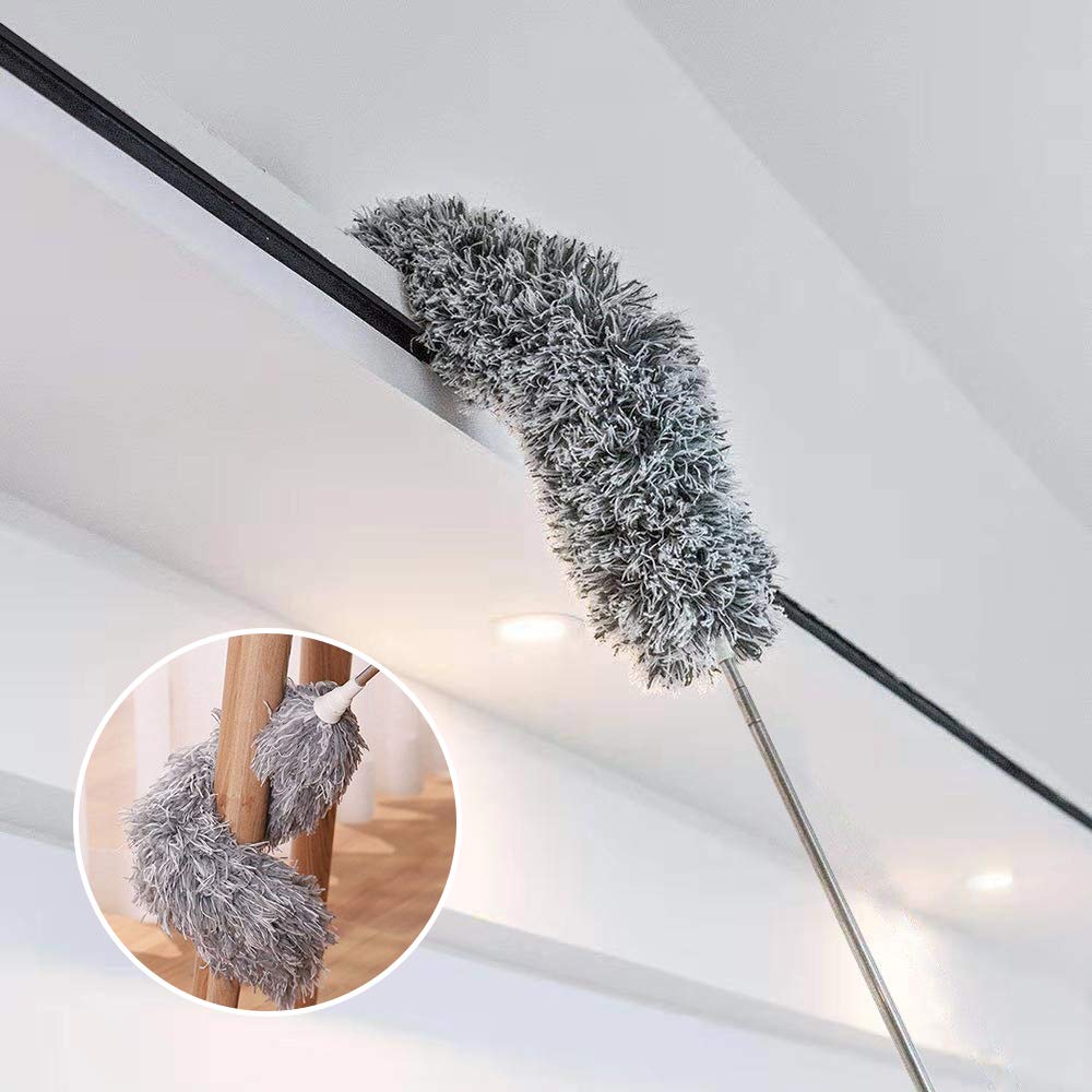 Extendable Duster for High Ceilings, Microfiber Cleaning Long Extension Pole Duster
