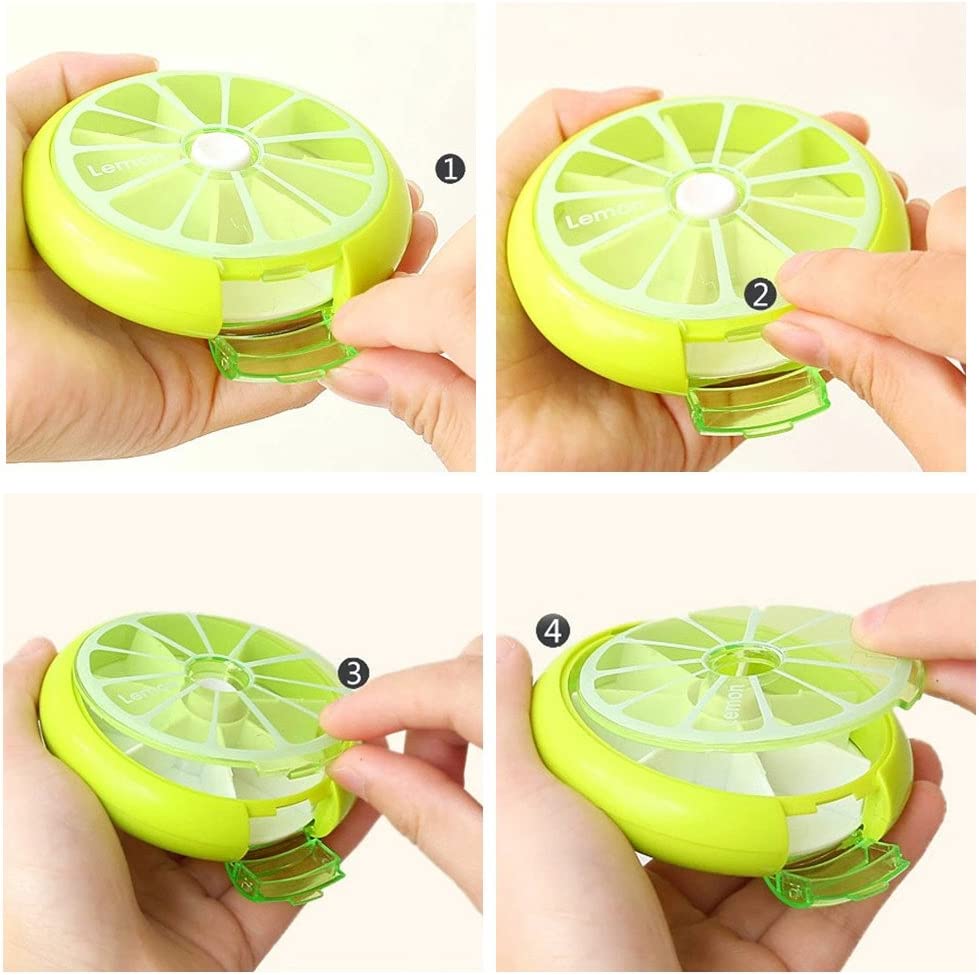 Portable Rotating Travel 7 Day Weekly Pill/Tablets Medicine Dispenser Organizer