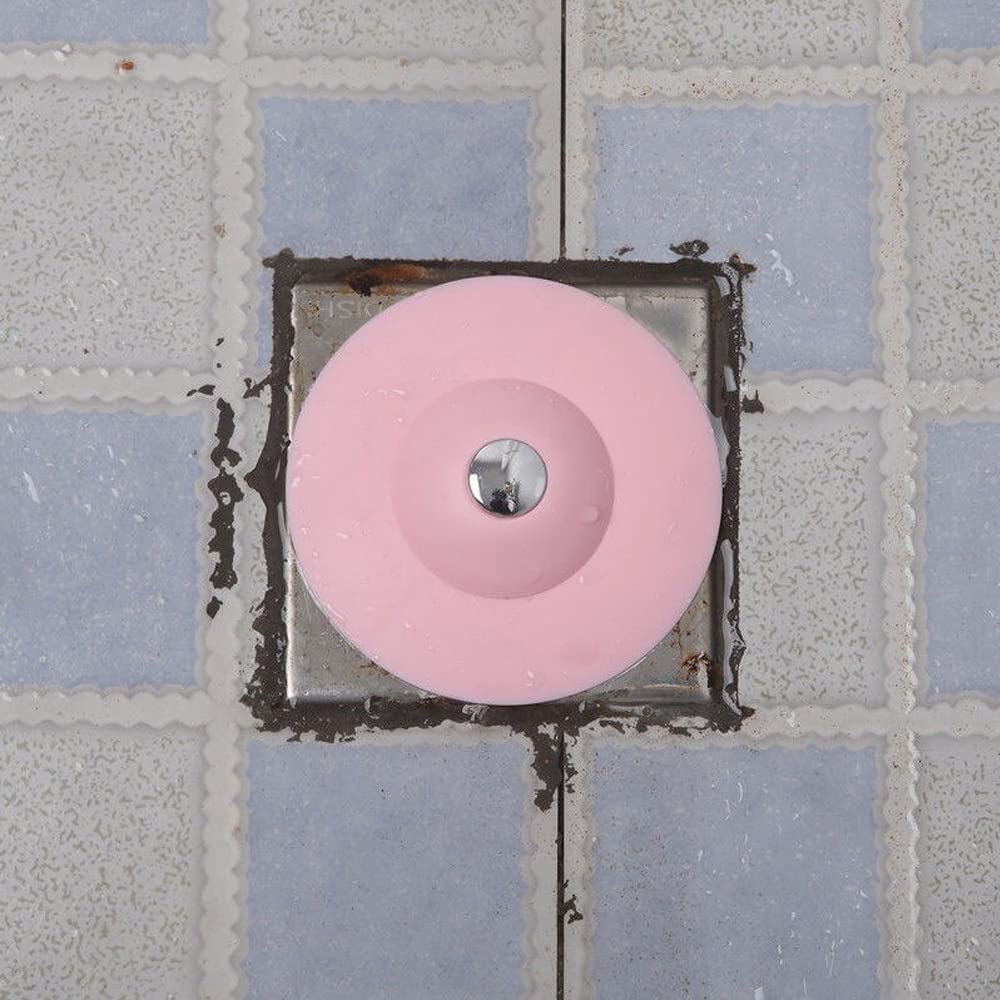 Silicone Sink Hair Strainer in pink color