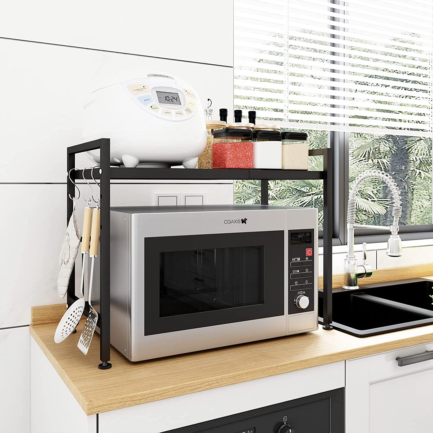 1 Tier Expandable Microwave Oven Rack