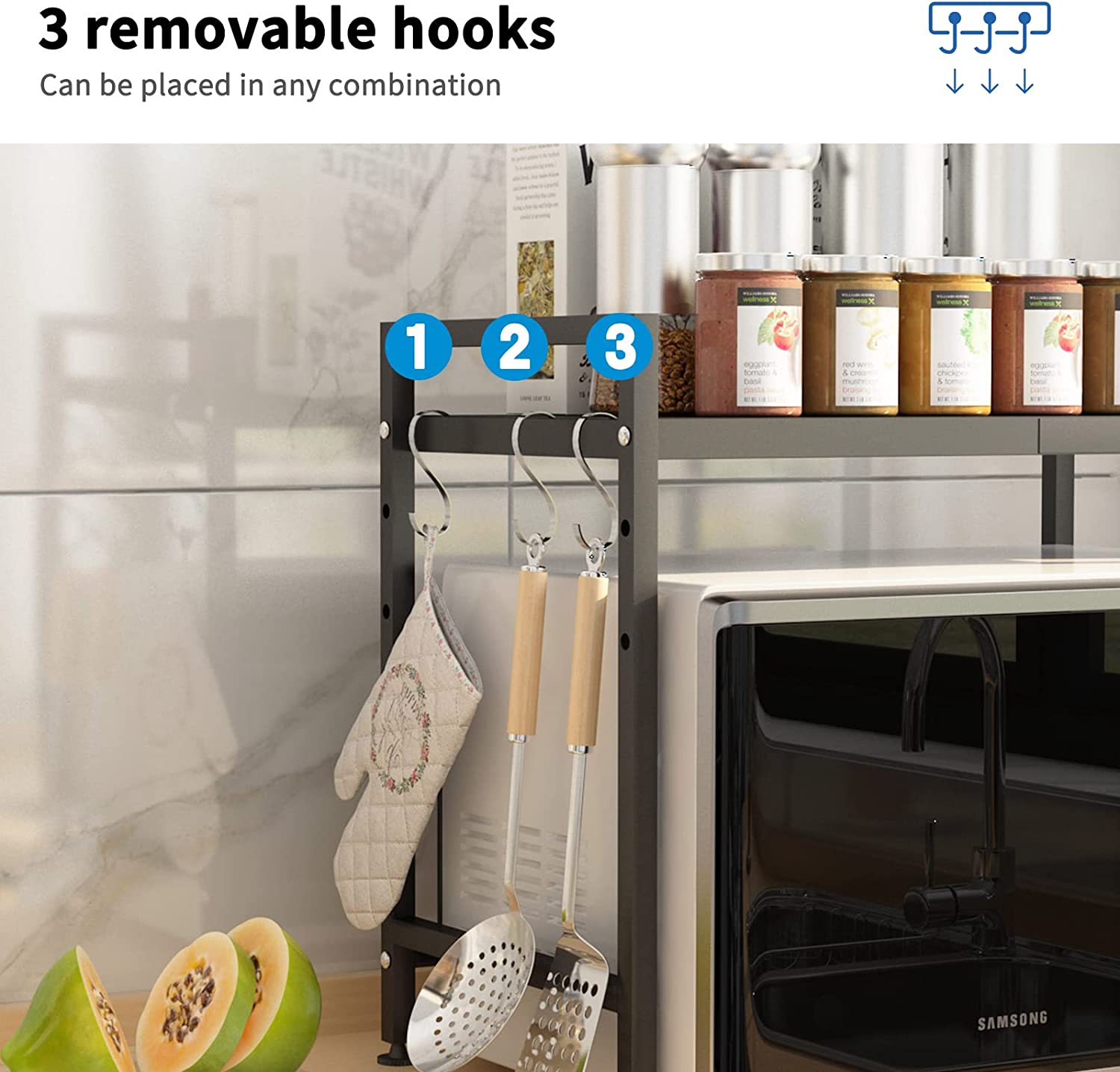 1 Tier Expandable Microwave Oven Rack