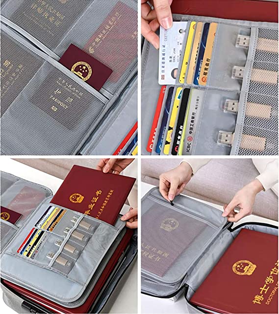 3 Layer Document Organizer File Bag with Safety Lock